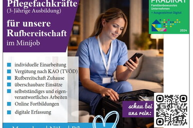 Exam. Pflegefachkr&auml;fte im Minijob f&uuml;r die Rufbereitschaft in Obersulm