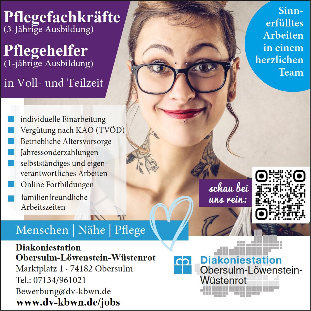 Stellenanzeige Pflegekr&auml;fte Obersulm